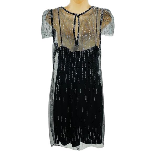 Blondie Nites by Stacey Sklar Black 2 Pc Rhinestone Retro Cocktail Party Dress 7 - Picture 3 of 8